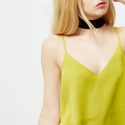 Lime strappy back cami top